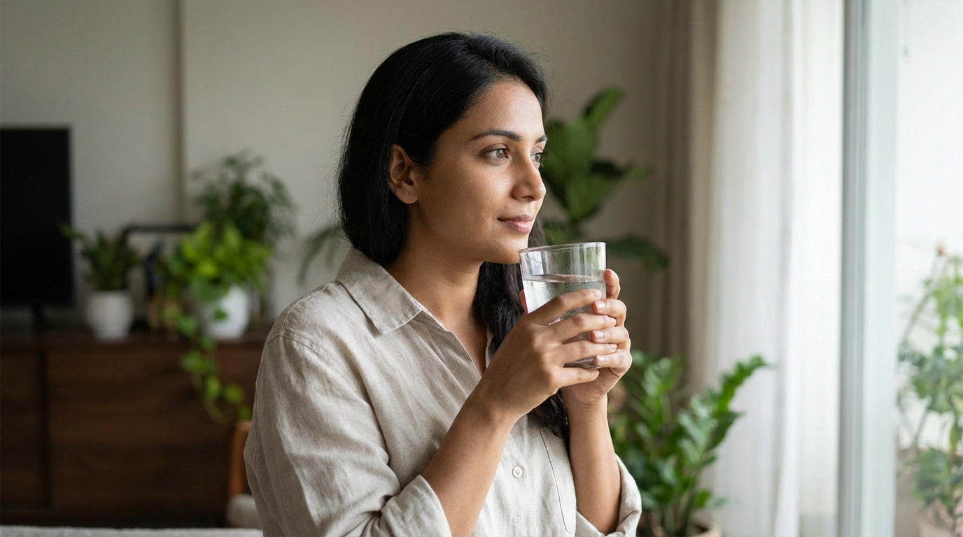 Image of a women drinking water